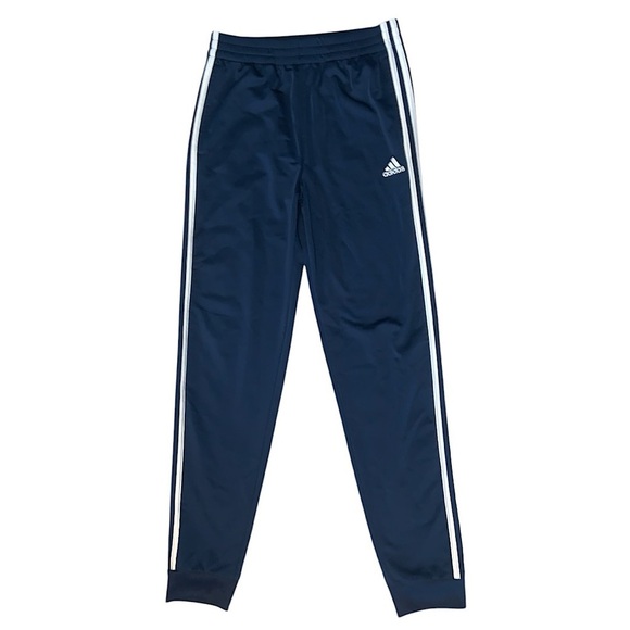 Adidas Youth Boys Large 14 - 16 Stripe Navy Jogger Trackpants - Picture 1 of 14